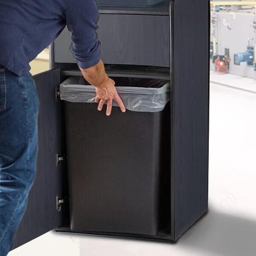 PRO&ampFamily 140 Qt. / 35 Gallon / 132 Liters Black Square Trash Can. Trash Bin Kitchen Garbage Can Waste Basket Recycle Bin