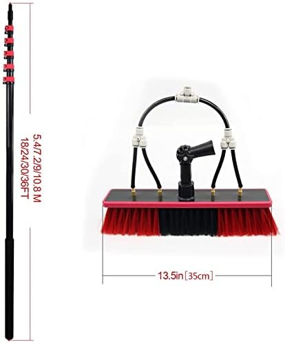 Glass Cleaning Brush Home Water Fed Telescopic Pole Kit Solar Panel Brush Rotating for Photovoltaic PanelWater Fed Pole Kit Extension Pole Outdoor Window Cleaner Brush Solar Panel Cleaning