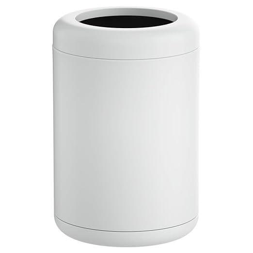 White Bathroom Trash can10L/2.6GAL Open Top Wastebasket BinGarbage Can for BathroomLiving RoomOfficeKitchenBedroomHotel (White)