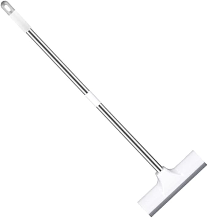 BESTYASH Long Handle Bathroom Floor Scrubber Brush with Hard Bristles and Scraper Cleaning Area Tile and Grout Brush for Efficient Home Cleaning