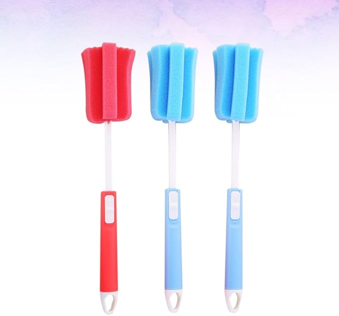 3 Pcs Bottle Brush Long Handle Baby Glass Cleaning Spon for Bottles Cup