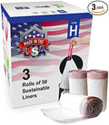 Compatible With Simplehuman Code H - 150 Count (3 Rolls) Durable Custom Fit Plastic Trash Bags w/Drawstring - 30-35 Liter/ 8-9 Gallon Trash Cans - Heavy Duty Garbage Bag - Made in USA