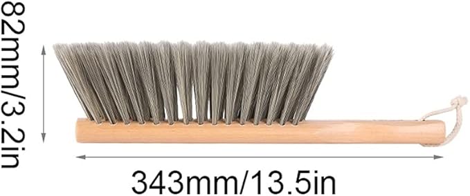 Multifunctional Cleaning Brush Long Wood Handle Handheld Comfort Grip Dust Brush Bed Brush Hanging Storage Suitable for Home Use