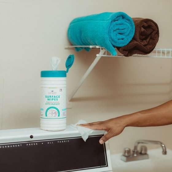 6 Pack Surface Cleaning Wipes with Bleach All-Purpose Cleaner for Bathroom Kitchen Office 450 Count Canister Fresh Scent 7.5 x 7 Sheet Lint Free &amp Durable