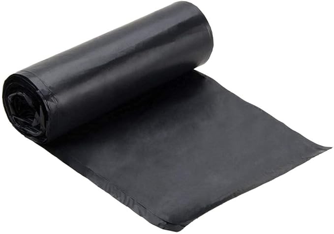 Dealmed Trash Bag - Heavy Duty Made in USA 60 Gallon 1.8 Mil Black - 10/Roll 10/Case