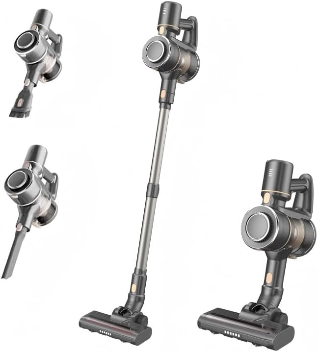 Mojojo H008G-SG Cordless Vacuum Cleaner 55 Min Runtime 200W Power 6 x 2200mAh Batteries 35KPA Suction (Silver Gray)