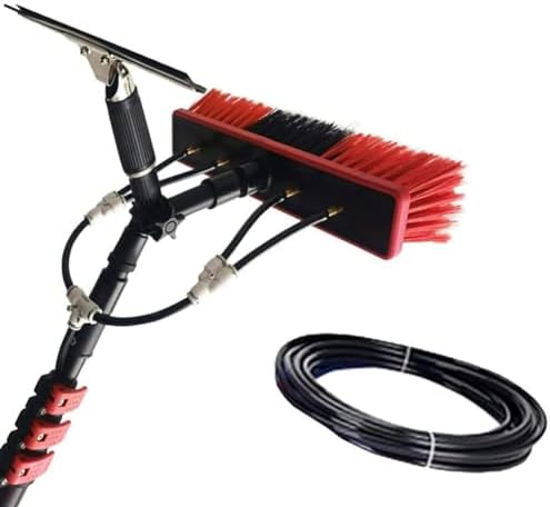 Water Fed Pole Kit 12-39FT Window and Solar Cleaning Pole with Squeegee Telescopic Brush Window and Solar Panel Cleaning System Windows Cleaning &amp Washing Tool36FT/10