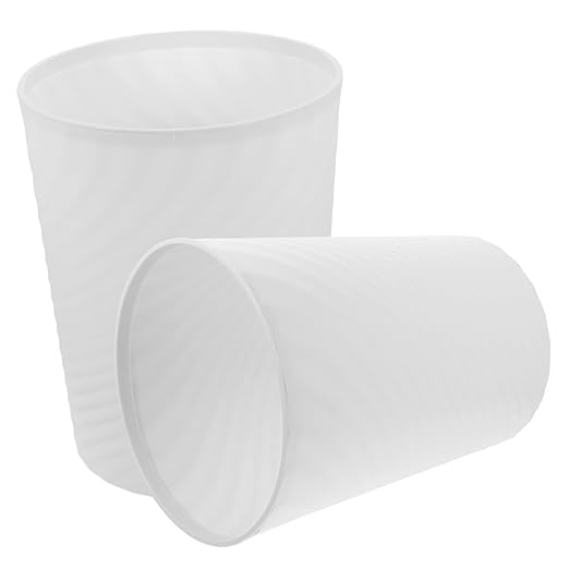 8L White Household Trash Can 2-Piece PP Plastic Wastebasket Simple Design for Kitchen Bathroom Office Large Capacity