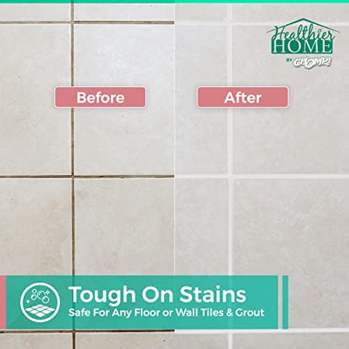 CHOMP! Grout Cleaner Bundle Includes Long Handle Stand Up Brush Refreshes Grout and Removes Stains on Tile Floors and Bathroom Walls &amp Kitchens (5 Pack Set)