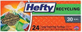 Hefty 30 Gallon Clear Large Recycling Trash Flap Tie Bags 12 Boxes - New