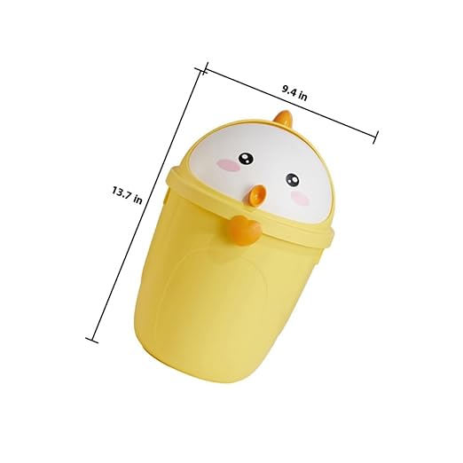 VALICLUD Cute Chick Style Small Trash Can with Lid Compact Garbage Bin for Bedroom Office Nursery Odor-Resistant Wastebasket for Tidy Home and Desk Storage