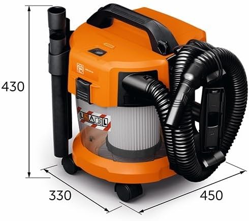 FEIN Wet Dry Vacuum Cleaner AMPShare Li-Ion Battery Cordless Dust Extractor Class L 10 Litres Portable Lightweight Compact Extractor Dustex 10 ASBS L-Class 92604203010