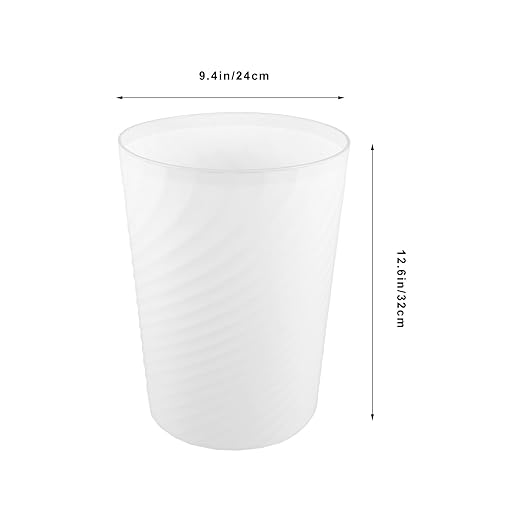Plastic Trash Can with Presser Ring Large White Multi-Function Garbage Bucket Sturdy Trash Bin for Bedroom Office Bathroom Wastebasket