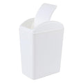 4.2 Gallon Swing Top Wastebasket Plastic Garbage Bin for Home Office &amp Slim Space-Saving (White)
