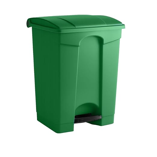 18 Gallon Large Step-On Trash Can with Lid Green Plastic Garbage Bin Commercial Rectangular Wastebasket for Kitchen Restaurant Garage Office Durable &amp Easy to Clean