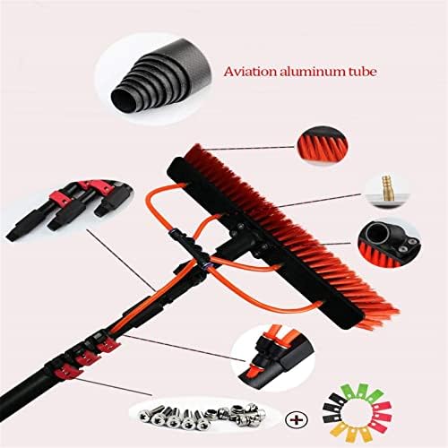 Glass Cleaning Brush Home Water Fed Telescopic Pole Kit Solar Panel Brush Rotating for Photovoltaic PanelWater Fed Pole Kit Window and Solar Cleaning Pole w/Water Fed Telescopic Brush/Brush