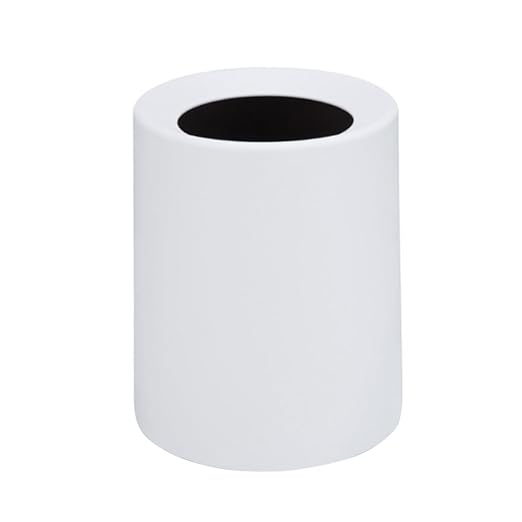 PRETYZOOM Household Wastebasket Frosted Open Trash Can for Bedroom and Living Plain Color Design for Office and Conference Rooms