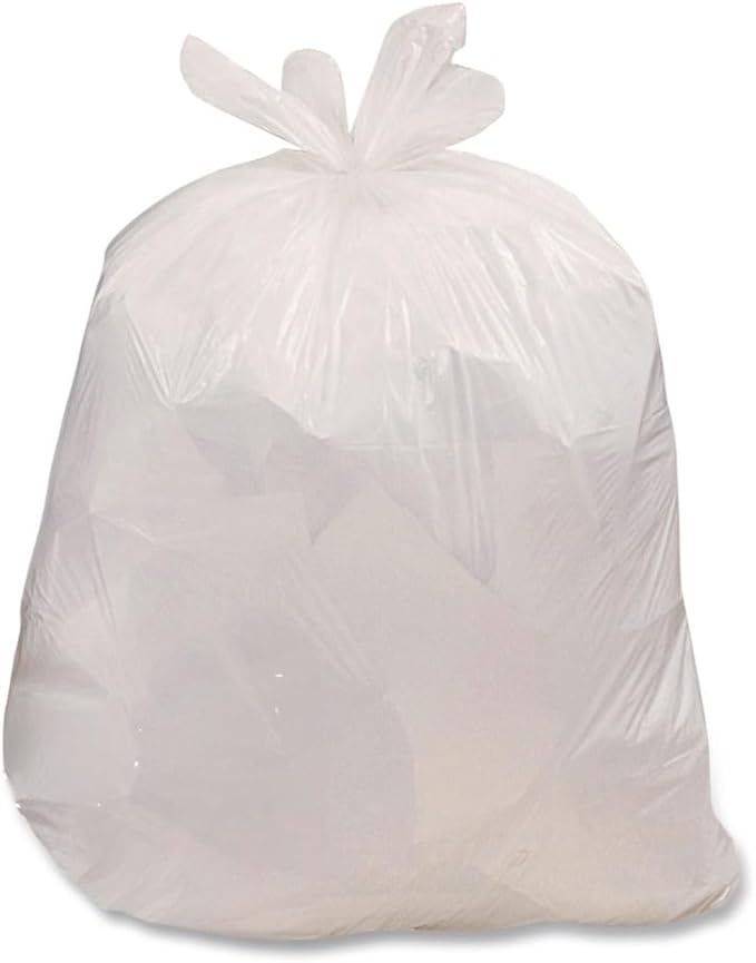 HAB6FK100CT Super Value Pack Trash Bags 13gal 0.6mil 23 3/4 x 28 White 100/Box 6 BX/CT