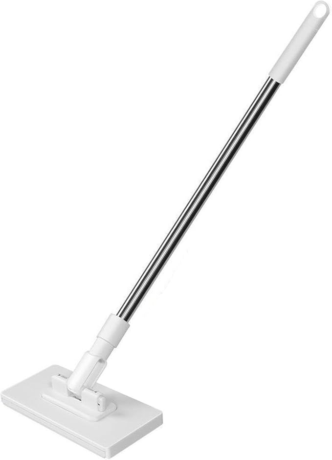 2025 Mop with Pressure Clamping System No Hand Washing One Button for Changing Automatic Clamping Cloth Floor Mop with Reusable Microfibre Cloths (White-8 Cloths)