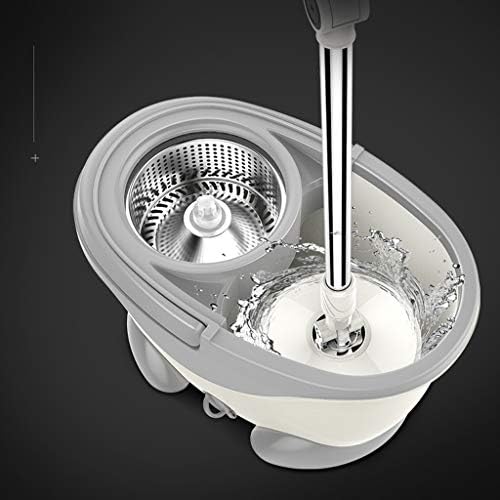 Automatic Rotary Mop with Bucket - Hands-Free Washing &amp Squeeze Function Stainless Steel Design for Efficient Home Cleaning Easy to Use Durable and Mess-Free