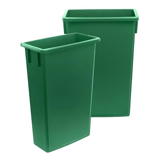 3 Pack 23 Gallon Heavy-Duty Trash Can Durable Waste Container Slim Rectangular Garbage Bin Recycling Bin Plastic Wastebasket for Kitchen Garage Hotels Restaurants Office