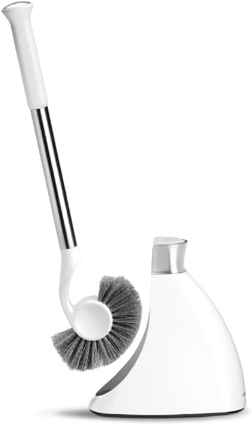 simplehuman Toilet Brush with Caddy Stainless Steel White