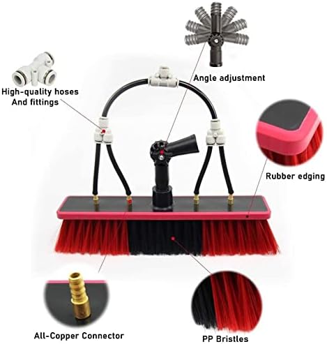Glass Cleaning Brush Household Water Supply Telescopic Pole Kit Solar Panel Rotating Brush Solar Photovoltaic Panels18FT-36FT Hydro Telescopic Brush Window Cleaning Rod Extendab