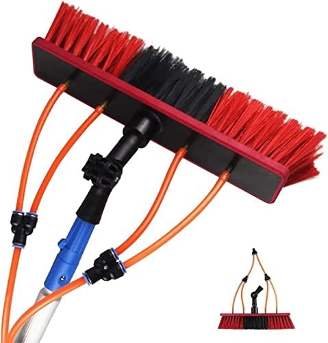 Telescopic Glass Cleaning Brush26.5ft(8m) Water Fed Telescopic Window Cleaning Pole Extendable Cleaning BrushHose Fed Extendable Extended Window Cleaner Brush Tool Kit(
