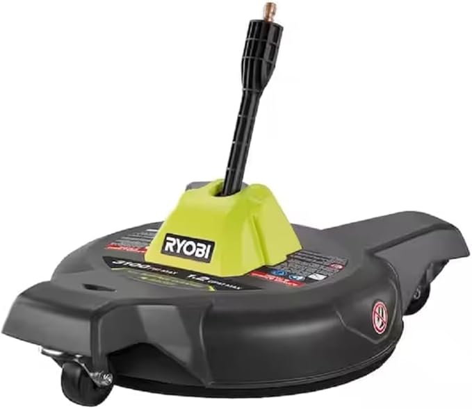 RYOBI 12 in. 3100 PSI Electric Pressure Washer Surface Cleaner with Caster Wheels (Renewed)