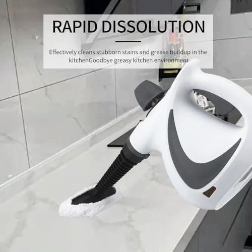 Multi-Purpose Handheld Steam Cleaner 350ml Portable Pressurized Steamer with 9 Accessories for Home Floor Upholstery Grout and Car Cleaning