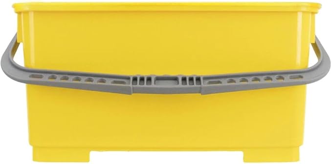 Pulex 6 Gallon Durable Lightweight Mop Bucket with Squeegee Carrying Clips and Ergonomic Handle for Floor and Window Cleaning - Yellow