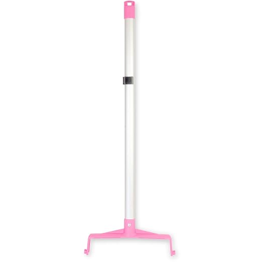 SPARTA Upright Dustpan with Aluminum Handle Serrated Edge for Broom Combing Secure Yoke Lock with Easy Storage Hanging Hole for Commercial Cleaning Plastic 30 Inches Pink (Pack of 6)