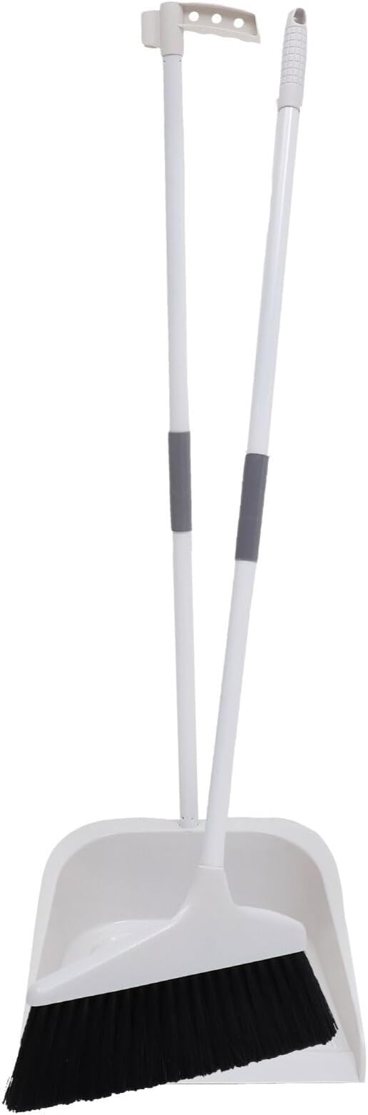 Lurrose 1set Heavy Duty Broom and Dustpan Set Ergonomic Long Handle for Efficient Cleaning for Home Office Indoor Outdoor Use Floor Sweeping Tools