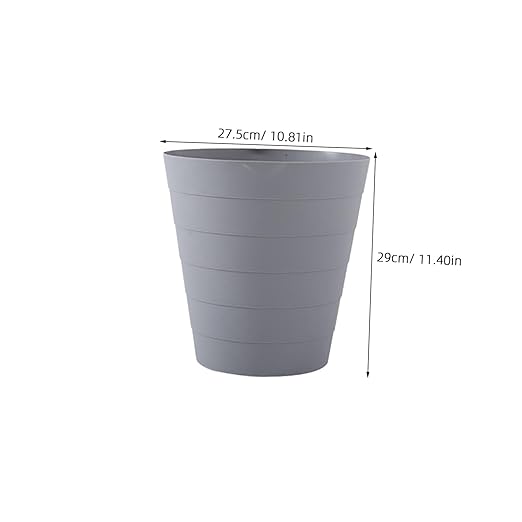 1pc Open Plastic Trash Can Large Grey Wastebasket for Home Office Kitchen and Room and Easy to Clean No Lid Design for Convenient Use