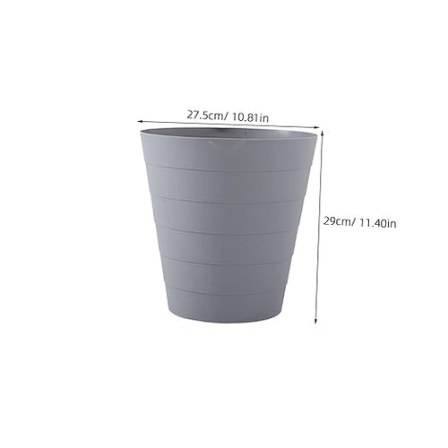 1pc Open Plastic Trash Can Large Grey Wastebasket for Home Office Kitchen and Room and Easy to Clean No Lid Design for Convenient Use