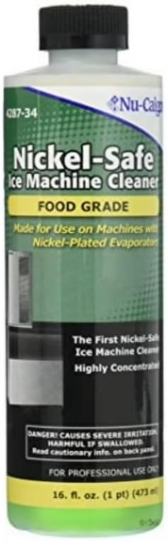 Nu Calgon Nickel Safe Ice Machine Cleaner 4287-34 4-Pack | Rapid Scale Remover for Ice Makers Food-Area Safe Cleaner for Cubers Flakers Drum &amp Tube Machines