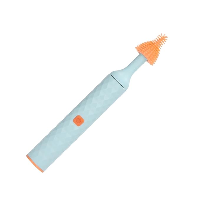 Electric Bottle Brush Set Bottle Cleaner Brush Wall Mounted Silicone 2 Speed Safety IP65 Waterproof for Straws (Blue)