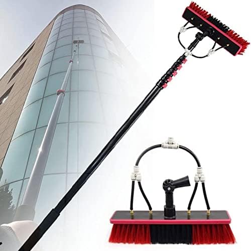 Glass Cleaning Brush Home Water Fed Telescopic Pole Kit Solar Panel Brush Rotating for Photovoltaic Panel24FT Water Fed Telescopic Window Cleaning Pole with Brush Ideal for Outdoor Cleaning