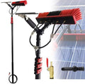 3.6m~10.8m Water Powered Extendable Pole Kit Water Powered Telescopic Brush with Rubber Scraper Window Cleaner Kit Solar Panel Washing Equipment