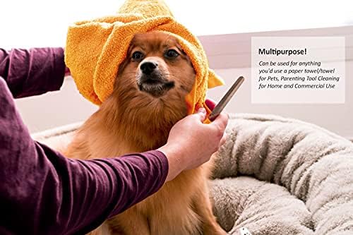 10 Pack Extra Large Original German Shammy Cloths Chamois Towels Absorbent 190g Super Shammy for Pets Parenting Tool Cleaning for Home and Commercial Use Wholesale Bulk (Orange)
