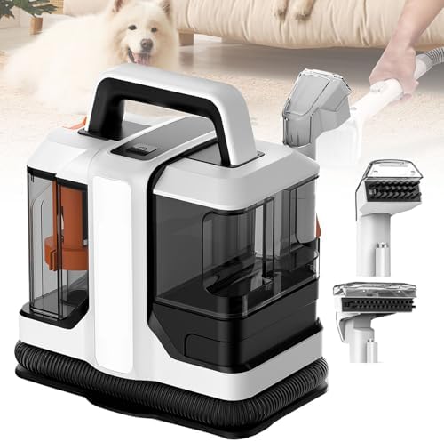 Portable Carpet and Upholstery Cleaner Handheld Spot Cleaner with Dual Brush Head for Carpets Rugs Stairs and Cars