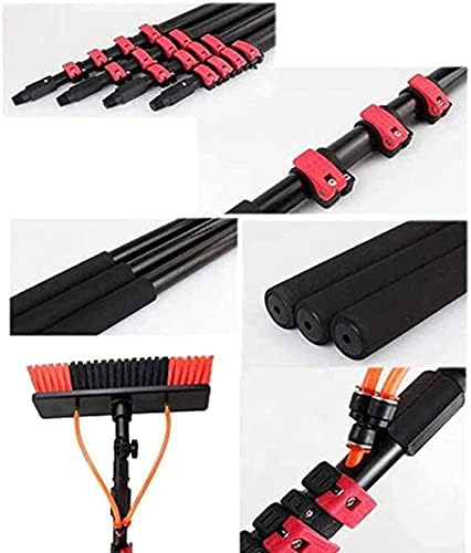 Glass Cleaning Brush Home Water Fed Telescopic Pole Kit Solar Panel Brush Rotating for Photovoltaic PanelWindow Cleaning Pole Window Cleaner Kit Water/Hose Fed Pole Window Cleaning Brush