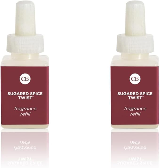 Capri Blue Pura Diffuser Refills – Luxury Home Fragrance – Long Lasting Oil Diffuser Scents with Notes of Brown Sugar Cinnamon &amp Raspberry Cream (Sugared Spice Twist Pack of 2 Pura Refills)