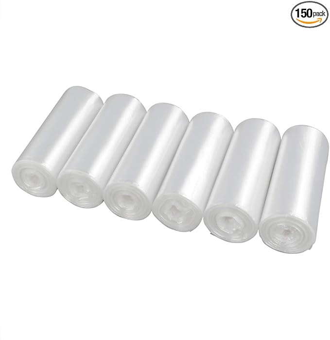 Wekioger 10 Gallon Clear Trash Bags Kitchen Garbage Bag 150 Counts