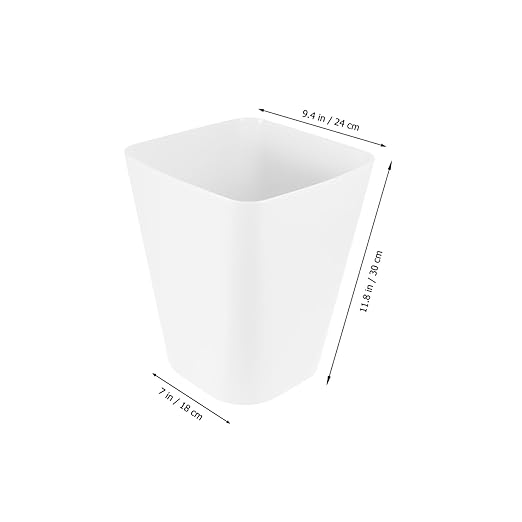 Large Opening Plastic Trash Can for Bedroom and Office Square Wastebasket with Thickened Material Simple Design Storage Bucket for Living Space and Hospitality Use