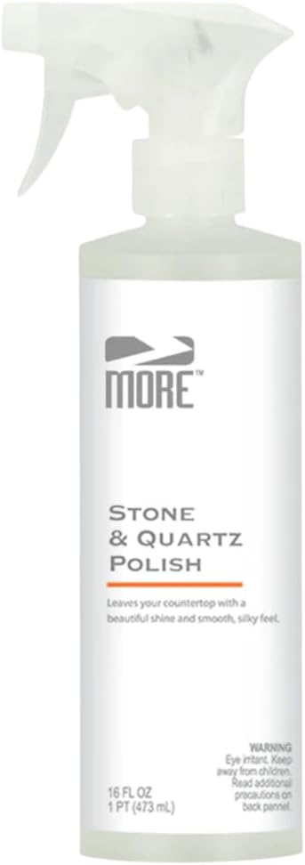 MORE - Stone &amp Quartz Polish - For Granite Marble &amp Natural Stone Countertops - Spray &amp Wipe Streak-Free - Water-Based Formula - Marble &amp Granite Polish - For Indoor &amp Outdoor St