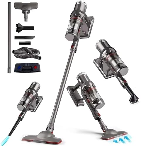 Cordless Vacuum Cleaner - Powerful Suction 12kPa 3-Speed Settings 40 Min Runtime HEPA Filtration for Carpets &amp Pet Hair