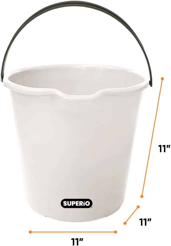 Superio 6-Pack Plastic Cleaning Bucket for Home 2 Gallon Pail for Mopping with Large Spout - Bucket for Floor Mopping Car Wash - Bowls for Camping Fishing