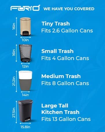 FORID Clear Trash Bags 8 Gallon Garbage Bags Wastebasket Bin Liners 110 Count Plastic Trash Bags for Bathroom Bedroom Office Garbage Can 30 Liters - Durable &amp Thick Trash Bag - Medium (Pack of 2