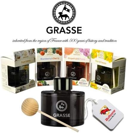 Bullsone Grasse Diffuser Natural Car Air Fresheners Luxury Car Perfume - Grapefruit &amp Peony Scent (2 Pack)